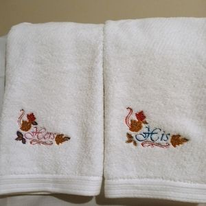 Storehouse Cotton White color w/embroidery design 27x15 in. Hand towels 2